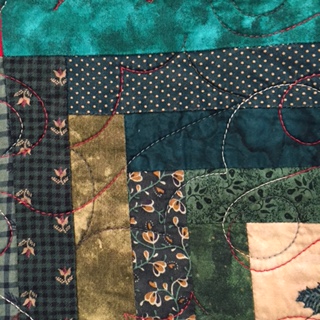 Log Cabin Christmas quilting 3
